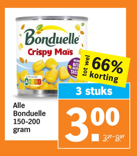 Bonduelle   groenteconserven folder aanbieding bij  Albert Heijn - details