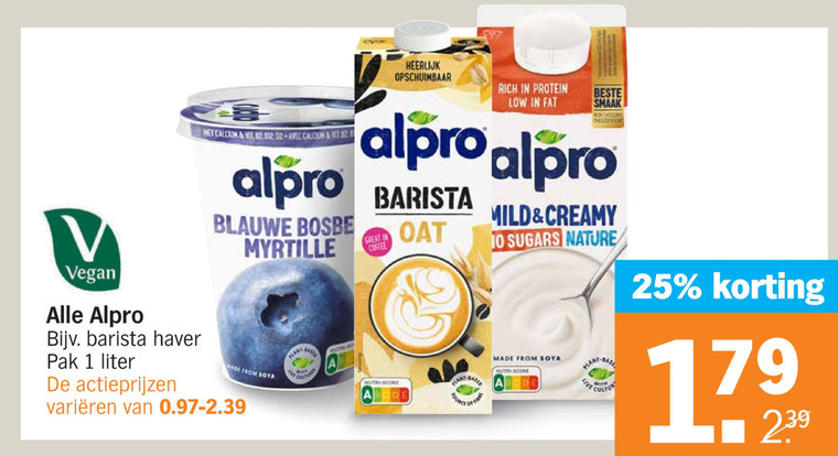 Alpro   soja melk folder aanbieding bij  Albert Heijn - details