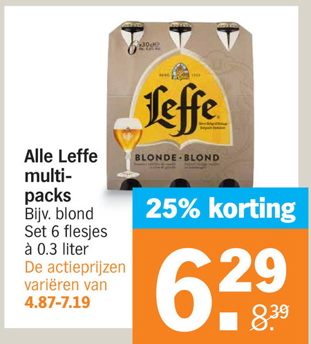 Leffe   blikje bier, speciaalbier folder aanbieding bij  Albert Heijn - details