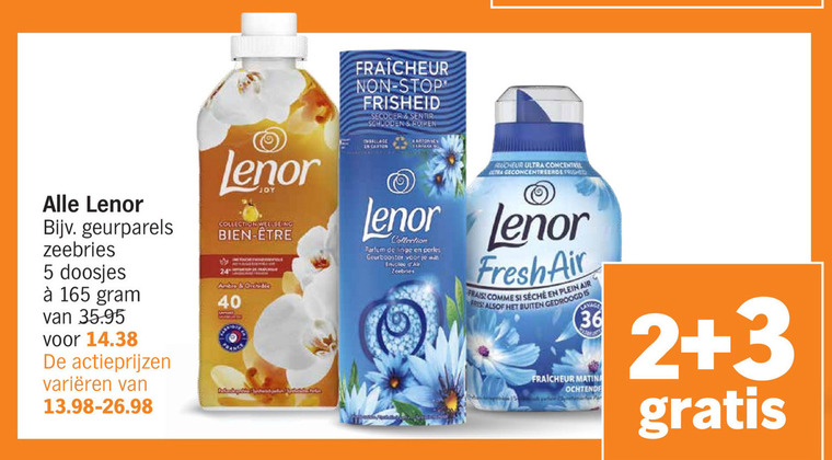 Lenor   wasverzachter folder aanbieding bij  Albert Heijn - details