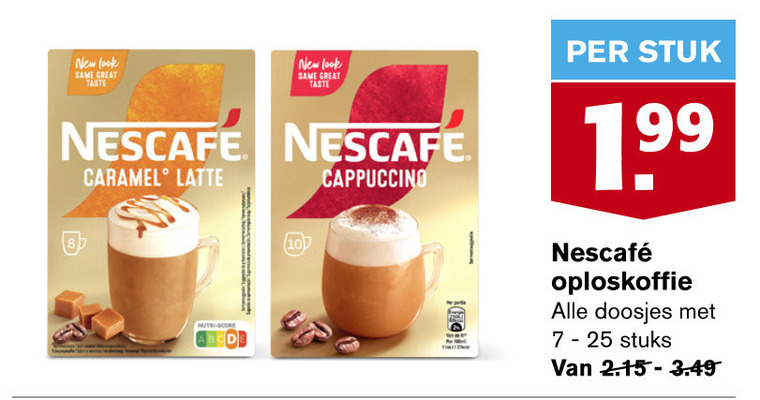 Nescafe   oploskoffie folder aanbieding bij  Hoogvliet - details