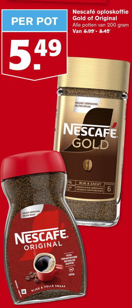 Nescafe   oploskoffie folder aanbieding bij  Hoogvliet - details