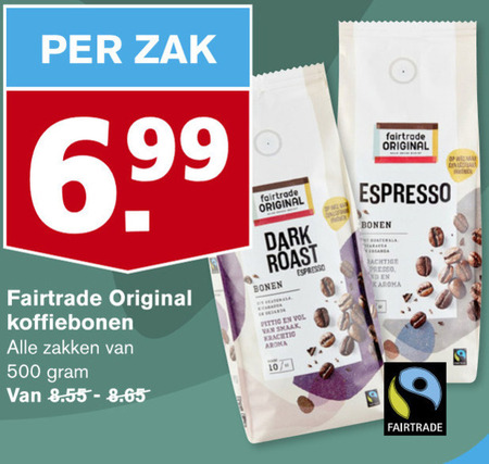 Fair Trade Original   koffiebonen folder aanbieding bij  Hoogvliet - details