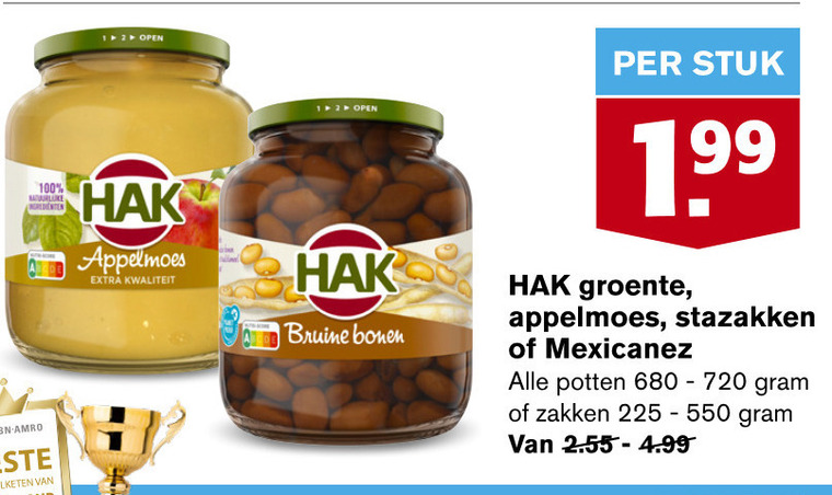 Hak   appelmoes, bonen folder aanbieding bij  Hoogvliet - details