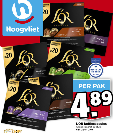 Douwe Egberts L Or   koffiecups folder aanbieding bij  Hoogvliet - details