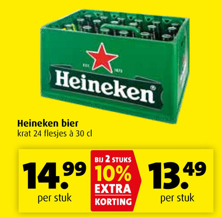 Heineken   krat bier folder aanbieding bij  Boni - details