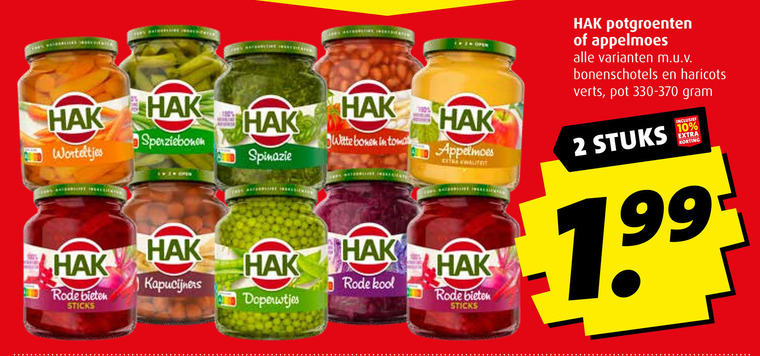 Hak   appelmoes, groenteconserven folder aanbieding bij  Boni - details