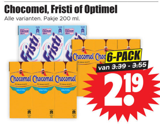 Fristi   chocolademelk, drinkyoghurt folder aanbieding bij  Dirk - details