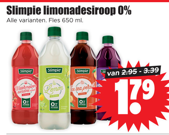 Slimpie   limonadesiroop folder aanbieding bij  Dirk - details