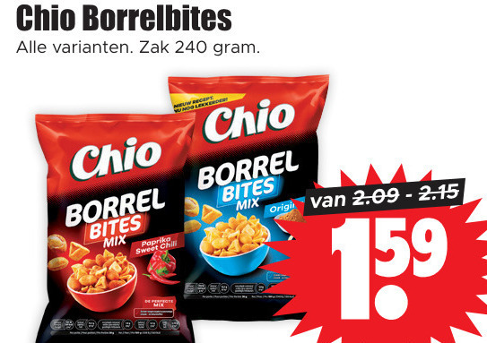 Chio   borrelnootjes folder aanbieding bij  Dirk - details