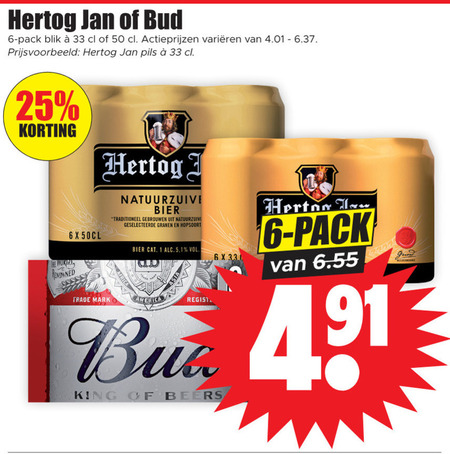 Hertog Jan   blikje bier folder aanbieding bij  Dirk - details