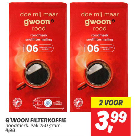 Gwoon   koffie folder aanbieding bij  Dekamarkt - details