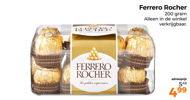 Ferrero Rocher   chocolade folder aanbieding bij  Trekpleister - details