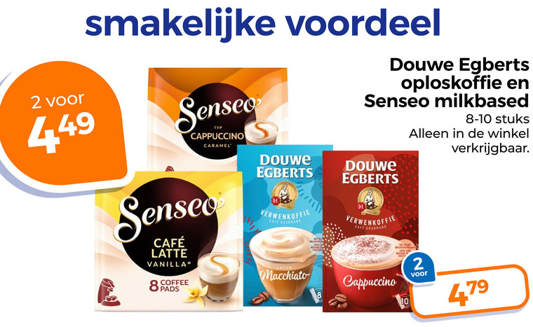 Douwe Egberts Senseo   oploskoffie, koffiepad folder aanbieding bij  Trekpleister - details