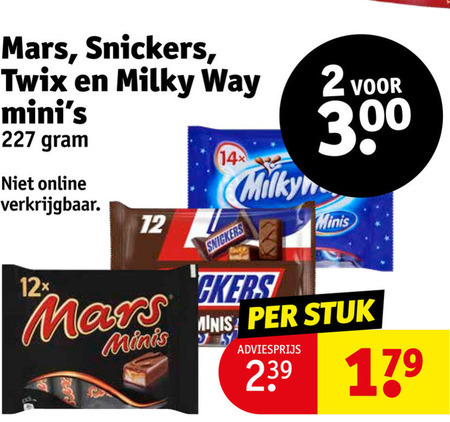 Twix   mini chocoladerepen folder aanbieding bij  Kruidvat - details