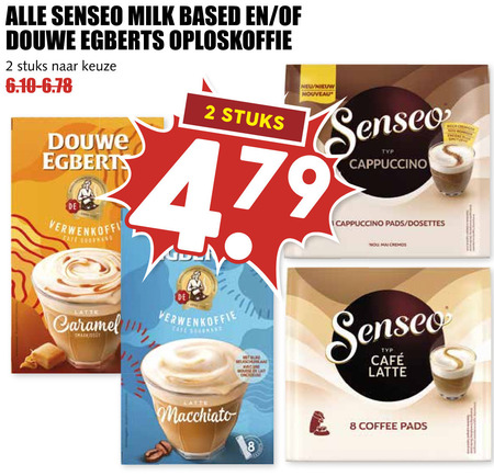 Douwe Egberts Senseo   oploskoffie, koffiepad folder aanbieding bij  MCD Supermarkt Basis - details