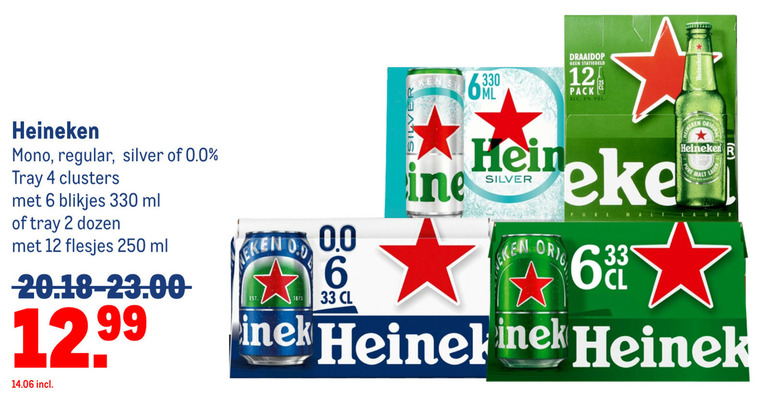 Heineken 0.0   blikje bier folder aanbieding bij  Makro - details