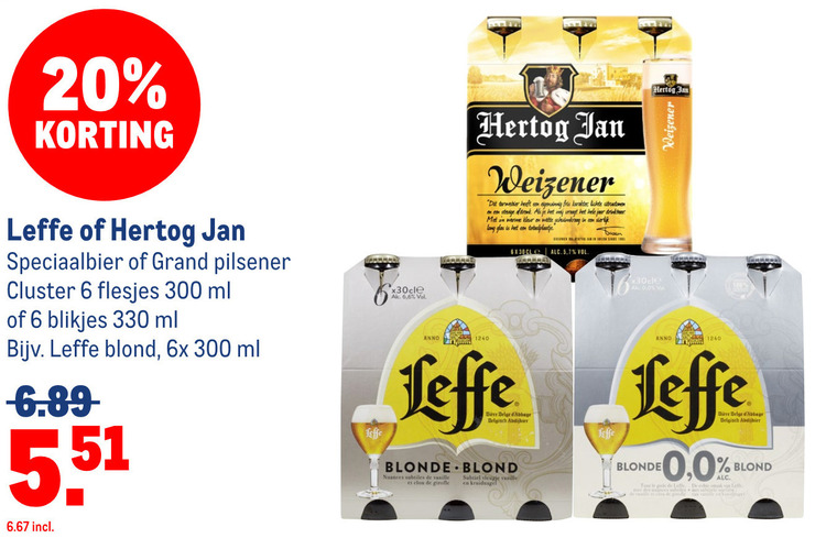 Leffe   blikje bier, speciaalbier folder aanbieding bij  Makro - details