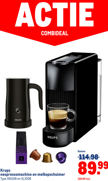 Krups   nespresso apparaat folder aanbieding bij  Makro - details