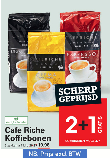 Cafe Riche   koffiebonen folder aanbieding bij  Sligro - details