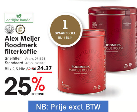 Alex Meijer   koffie folder aanbieding bij  Sligro - details