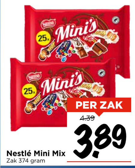 Nestle   mini chocoladerepen folder aanbieding bij  Vomar - details