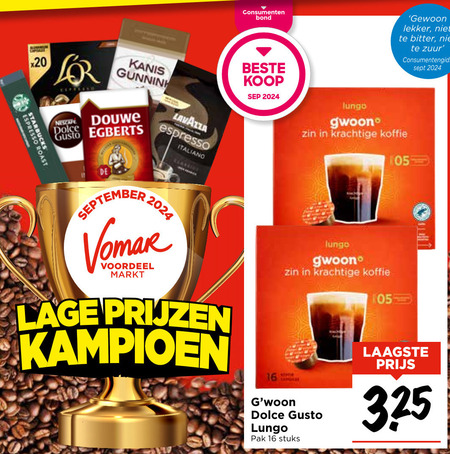 Gwoon   dolce gusto capsules folder aanbieding bij  Vomar - details