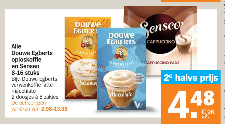 Douwe Egberts Senseo   koffiepad, oploskoffie folder aanbieding bij  Albert Heijn - details