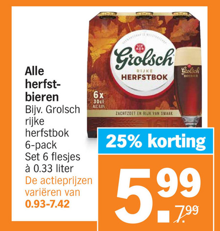 Grolsch   speciaalbier, bokbier folder aanbieding bij  Albert Heijn - details