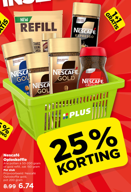 Nescafe   oploskoffie folder aanbieding bij  Plus - details