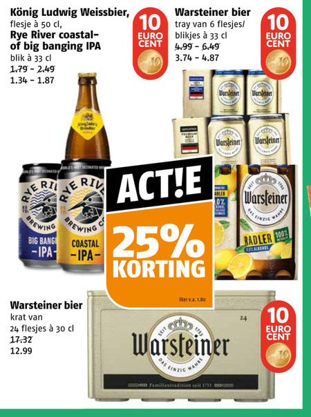 Warsteiner   blikje bier, krat bier folder aanbieding bij  Poiesz - details