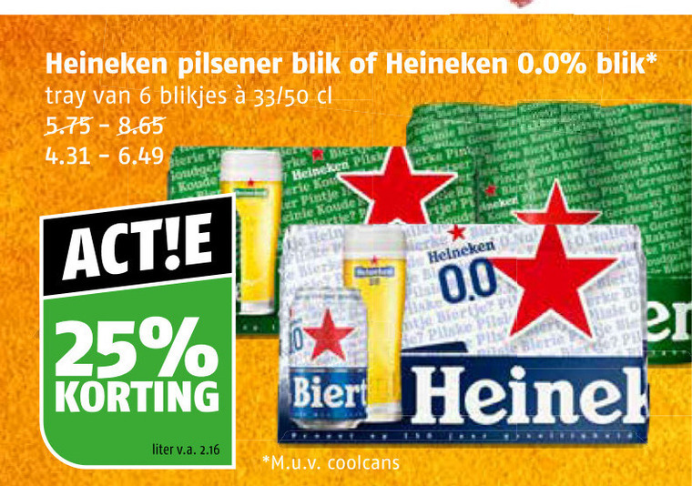 Heineken   blikje bier folder aanbieding bij  Poiesz - details