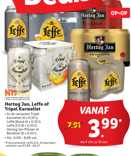 Leffe   blikje bier, speciaalbier folder aanbieding bij  Lidl - details