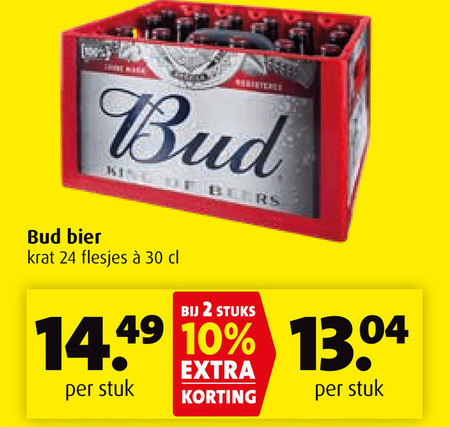 Bud   krat bier folder aanbieding bij  Boni - details