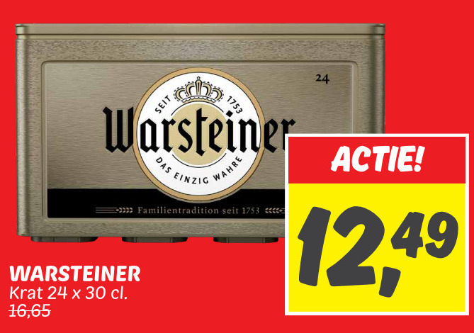 Warsteiner   krat bier folder aanbieding bij  Dekamarkt - details