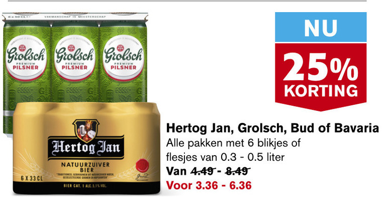 Grolsch   blikje bier folder aanbieding bij  Hoogvliet - details