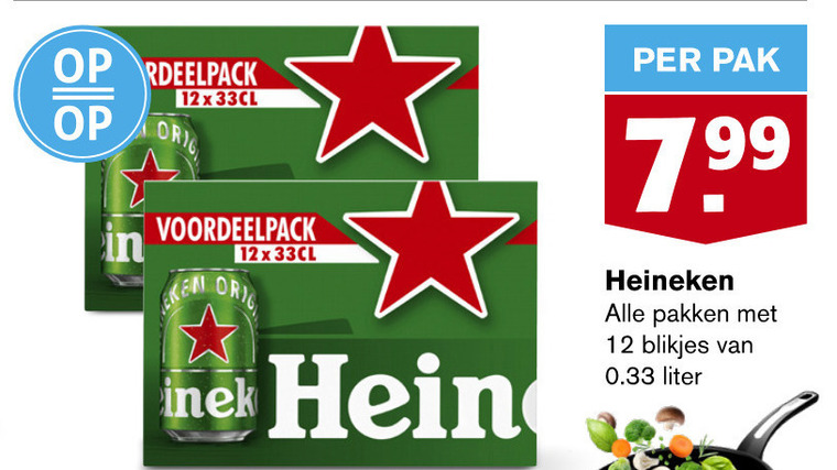 Heineken   blikje bier folder aanbieding bij  Hoogvliet - details