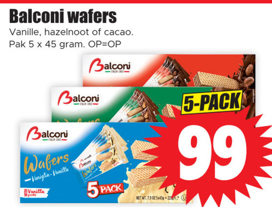 Balconi   wafels folder aanbieding bij  Dirk - details