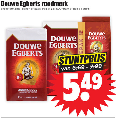 Douwe Egberts   koffiebonen, koffiepad folder aanbieding bij  Dirk - details