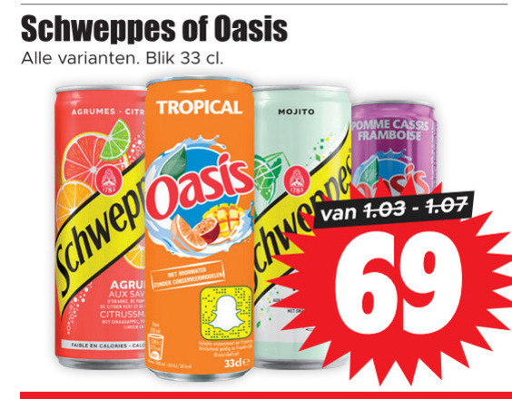 Schweppes   frisdrank folder aanbieding bij  Dirk - details