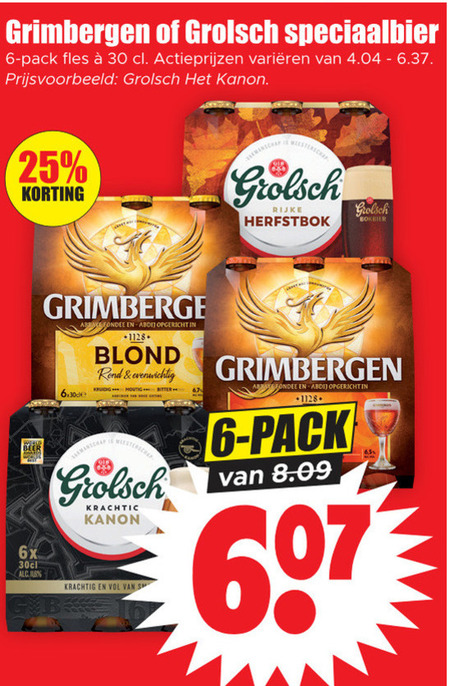 Grimbergen   speciaalbier folder aanbieding bij  Dirk - details