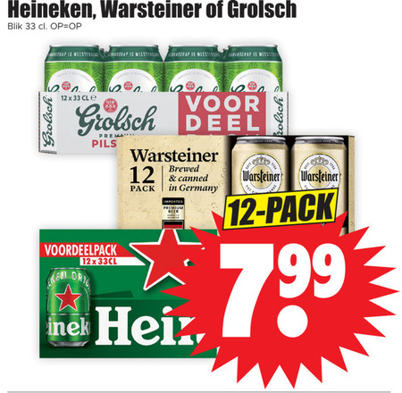 Grolsch   blikje bier folder aanbieding bij  Dirk - details