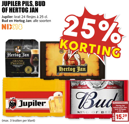 Bud   krat bier folder aanbieding bij  MCD Supermarkt Basis - details