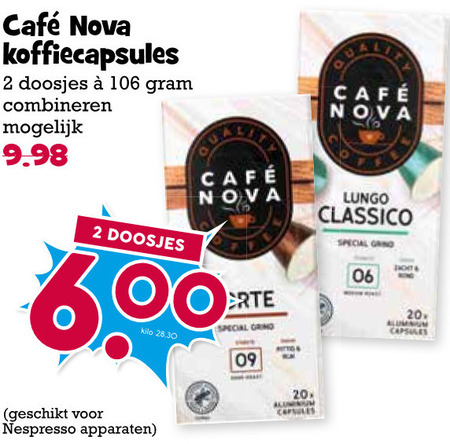 Cafe Nova   koffiecups folder aanbieding bij  Boons Markt - details