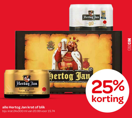 Hertog Jan   krat bier, blikje bier folder aanbieding bij  Spar - details