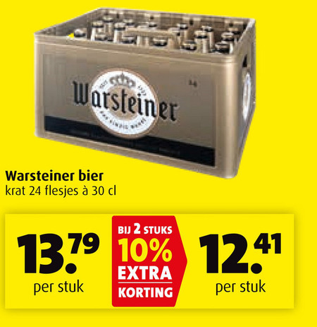 Warsteiner   krat bier folder aanbieding bij  Boni - details