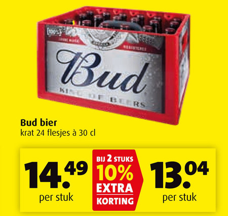 Bud   krat bier folder aanbieding bij  Boni - details