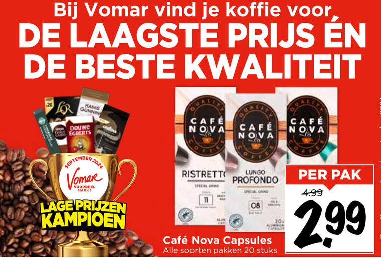 Cafe Nova   koffiecups folder aanbieding bij  Vomar - details