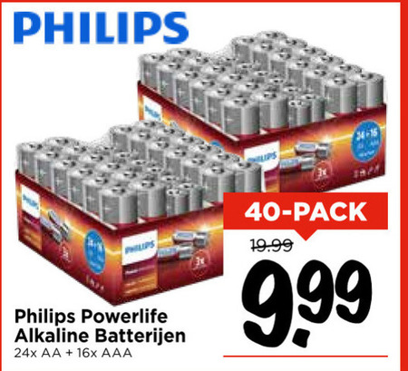 Philips   batterij folder aanbieding bij  Vomar - details