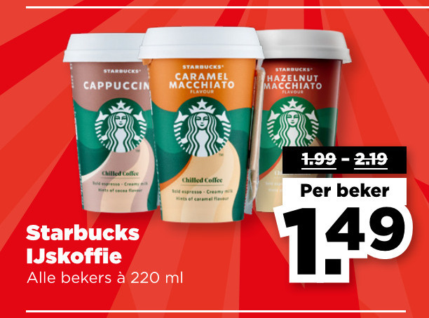 Starbucks   ijskoffie folder aanbieding bij  Plus - details